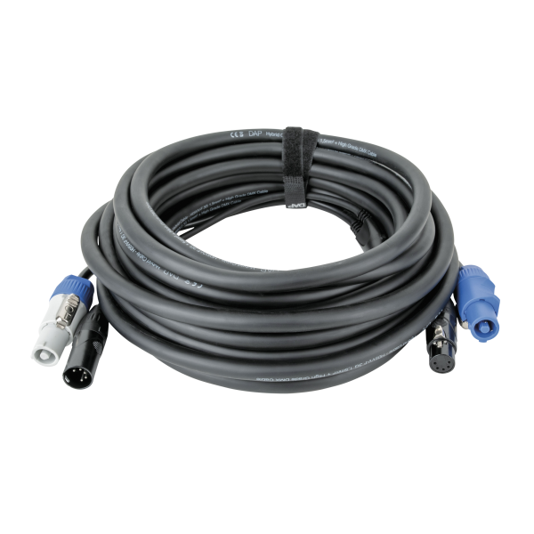 DAP FP21 Hybrid Cable - Power Pro & 5-pin XLR - DMX / Power 10 m - black jacket