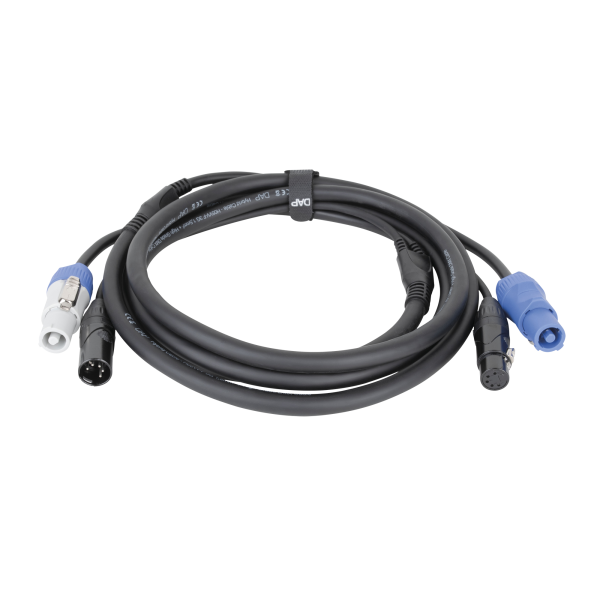 DAP FP21 Hybrid Cable - Power Pro & 5-pin XLR - DMX / Power 3 m - black jacket