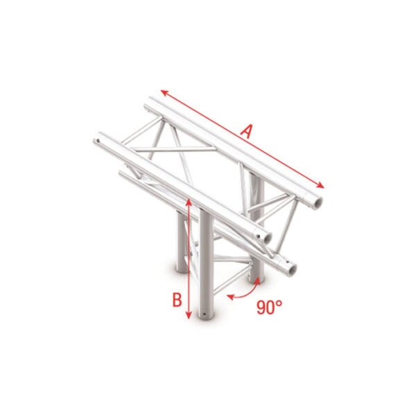 Milos Pro-30 Triangle F Truss - T-Cross vertical - 3-way - apex down - 50 cm ATF37sp - 90° corner - silver - F