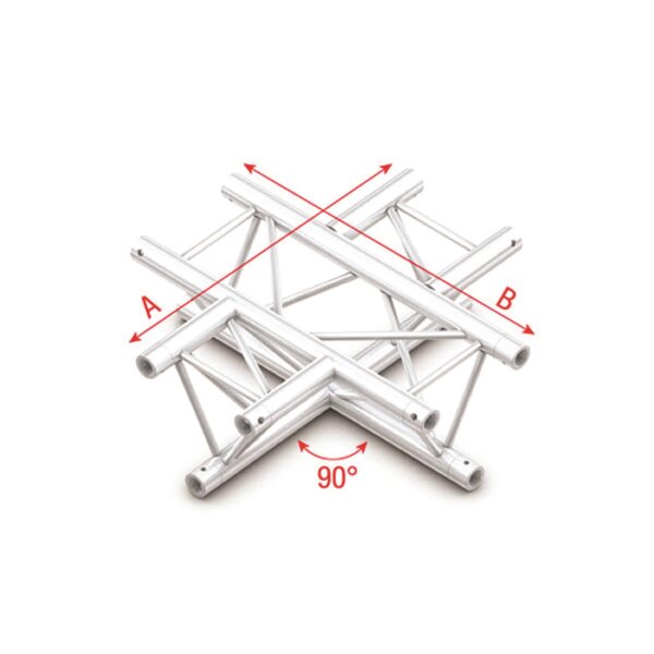 Milos Pro-30 Triangle F Truss - Cross 4-way - 50 cm ACF41sp - 90° corner - silver - F