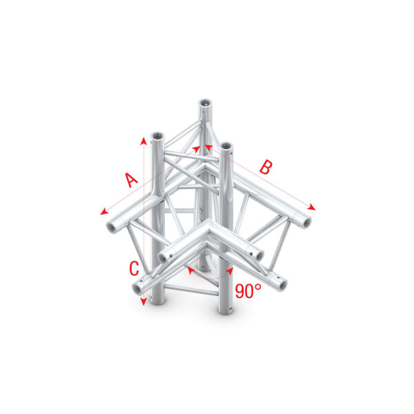 Milos Pro-30 Triangle F Truss - Corner up/down - right - 50 cm ACF44sp - 90° corner - silver - F