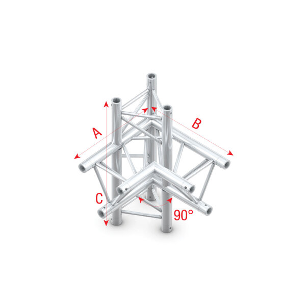 Milos Pro-30 Triangle F Truss - Corner up/down - left - 50 cm ACF45sp - 90° corner - silver - F