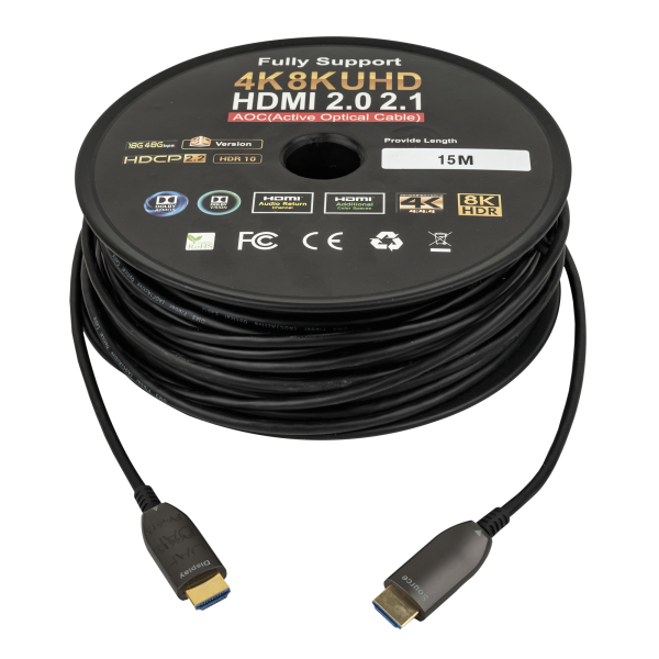 DAP HDMI 2.1 AOC 8K Fibre Cable- 15 m - Vergoldet