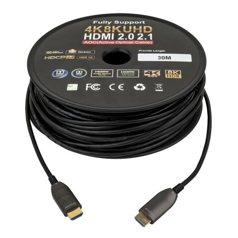 DAP HDMI 2.1 AOC 8K Fibre Cable 30 m - Vergoldet