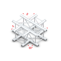 Milos Pro-30 Square G Truss - Cross 4-way - 50 cm QCU41sp - 90° corner - silver - G