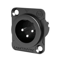 Seetronic XLR 3P Chassis - male Silver contacts - black...