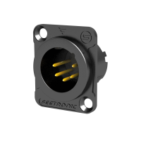 Seetronic XLR 5P Chassis - male Goldkontakte - schwarzes...
