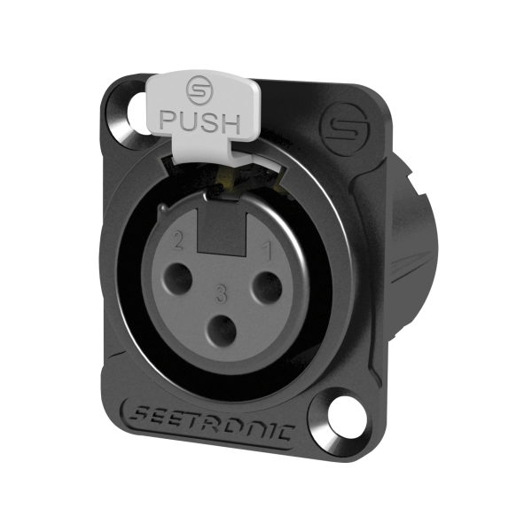 Seetronic XLR 3P Chassis - female Silver contacts - black housing