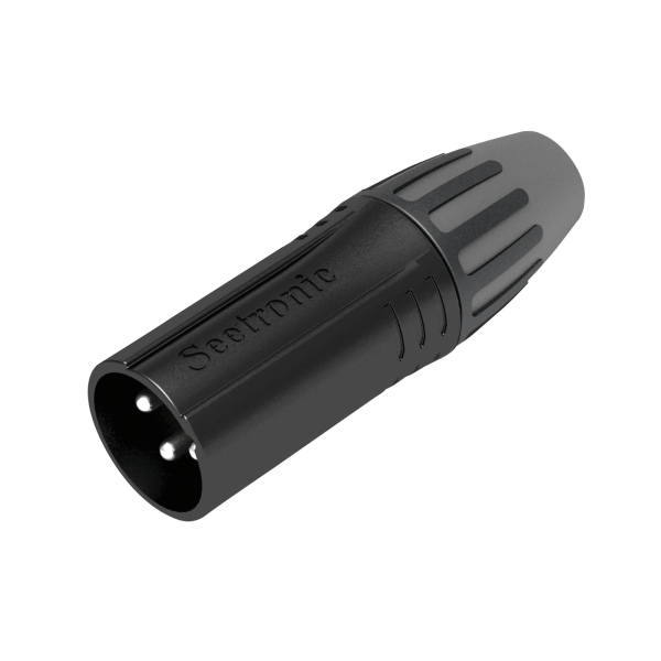 Seetronic XLR 3P Connector - male Silberkontakte - schwarzes Gehäuse