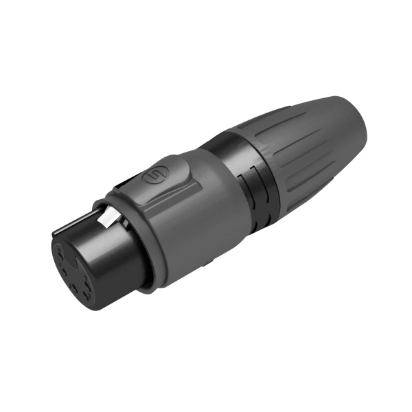 Seetronic XLR 5P Connector - female - IP65 Goldkontakte - schwarzes Gehäuse