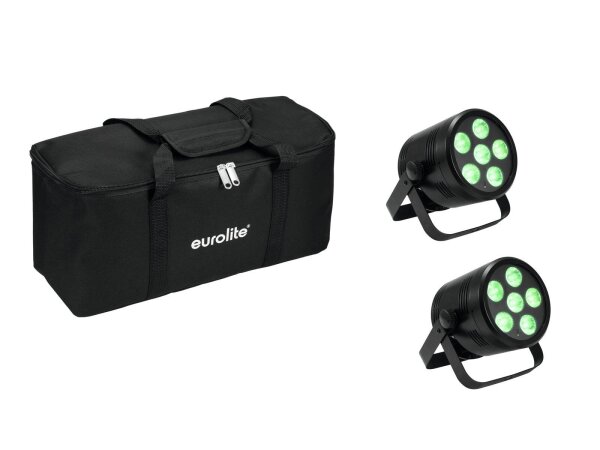 EUROLITE Set 2x AKKU PAR 6 QCL + Soft-Bag