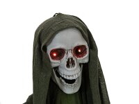 EUROPALMS Halloween Figure Skeleton with green cape, animated, 170cm