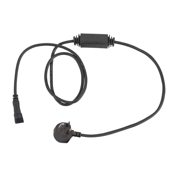 Showtec Power Cable for LED String / Icicle Black - UK BS13 plug