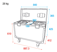 Showtec Case for 2 x Shark - The Meg With accessory compartment