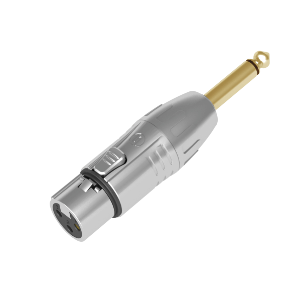Seetronic XLR 3P female to Jack mono male Gold contacts - silver housing