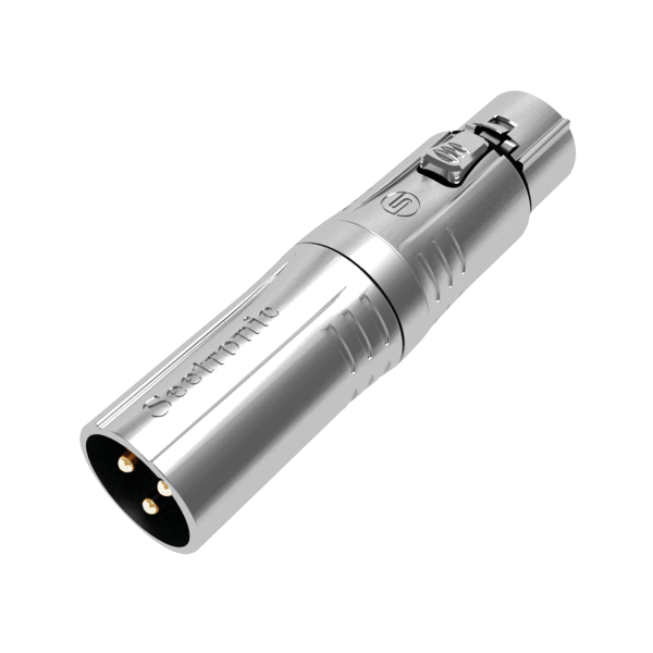 Seetronic XLR 3P male to XLR 5P female Gold contacts – silver housing