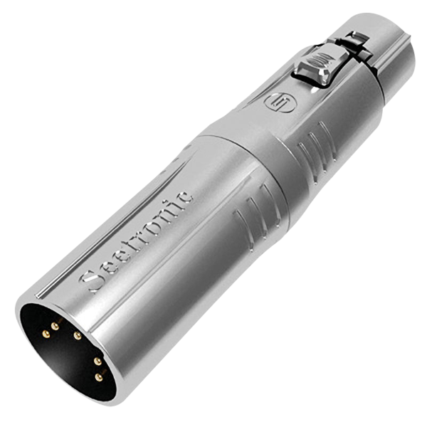 Seetronic XLR 5P male to XLR 3P female Gold contacts – silver housing
