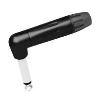 Seetronic Jack Plug 6.3 mm Mono - 90° Black housing -...