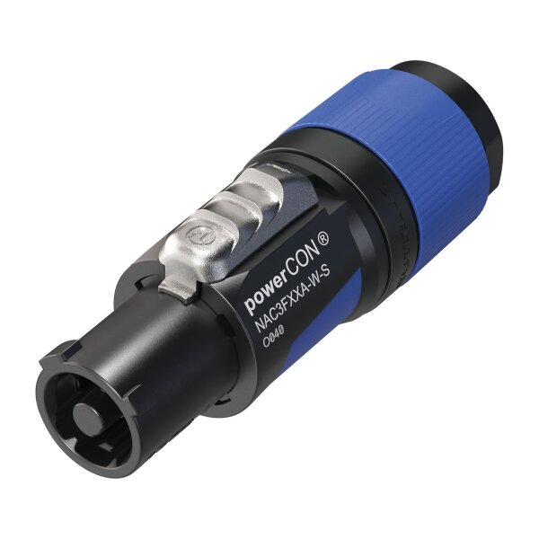 Neutrik PowerCON Connector - S Grau-blaues Gehäuse - kleine Kabeldurchmesser