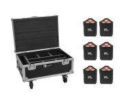EUROLITE Set 6x AKKU IP TL-3 QCL + Case with wheels and...