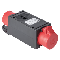PCE Mobile Distribution Box Plastic Series ST.ANTON 2F 16/5 GS32/5 Ea m.B. 1x 5P CEE 32 A Eingang - 1x 5P CEE 16 A Ausgang - IP44