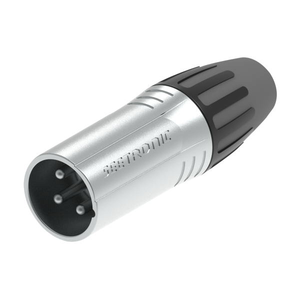 SEETRONIC XLR 3P Connector - male Silver contacts - nickel housing