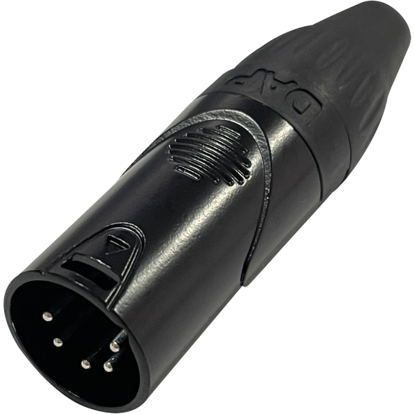 DAP XLR 5P X-type - male Schwarze Endkappe - schwarzes Gehäuse