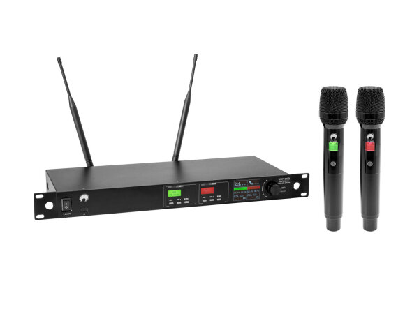 OMNITRONIC UHF-602 2-Kanal Funkmikrofon-System 823-832/863-865 MHz