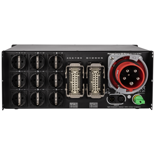 SHOWGEAR PowerCore 63.15m 9x Schuko + 2x Multipin H16 9x Schuko + 2x Multipin H16