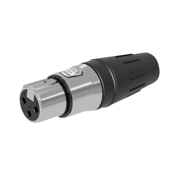 SEETRONIC XLR 3P Connector - female Gold contacts - stainless-steel housing