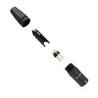 SEETRONIC XLR 3P Connector - male Goldkontakte - schwarzes Gehäuse