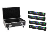 EUROLITE Set 4x LED BAR-8 SWING QCL Leiste + Flightcase...